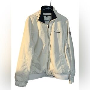 Tommy Hilfiger windbreaker retro full zip hooded jacket off white/white Large